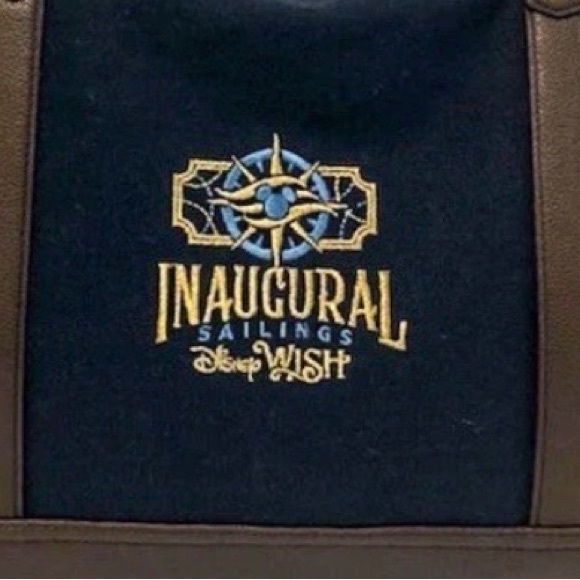Disney Cruise Line Wish Inaugural Sailing Weekender Tote Bag‎ Leather Canvas DCL - Picture 2 of 12